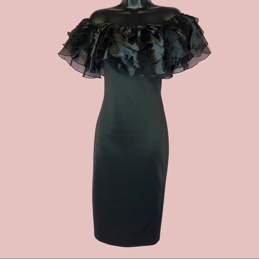 Black party ruffle dress